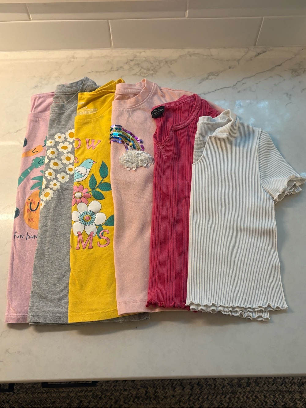 Girls size small (6/7) tee bundle